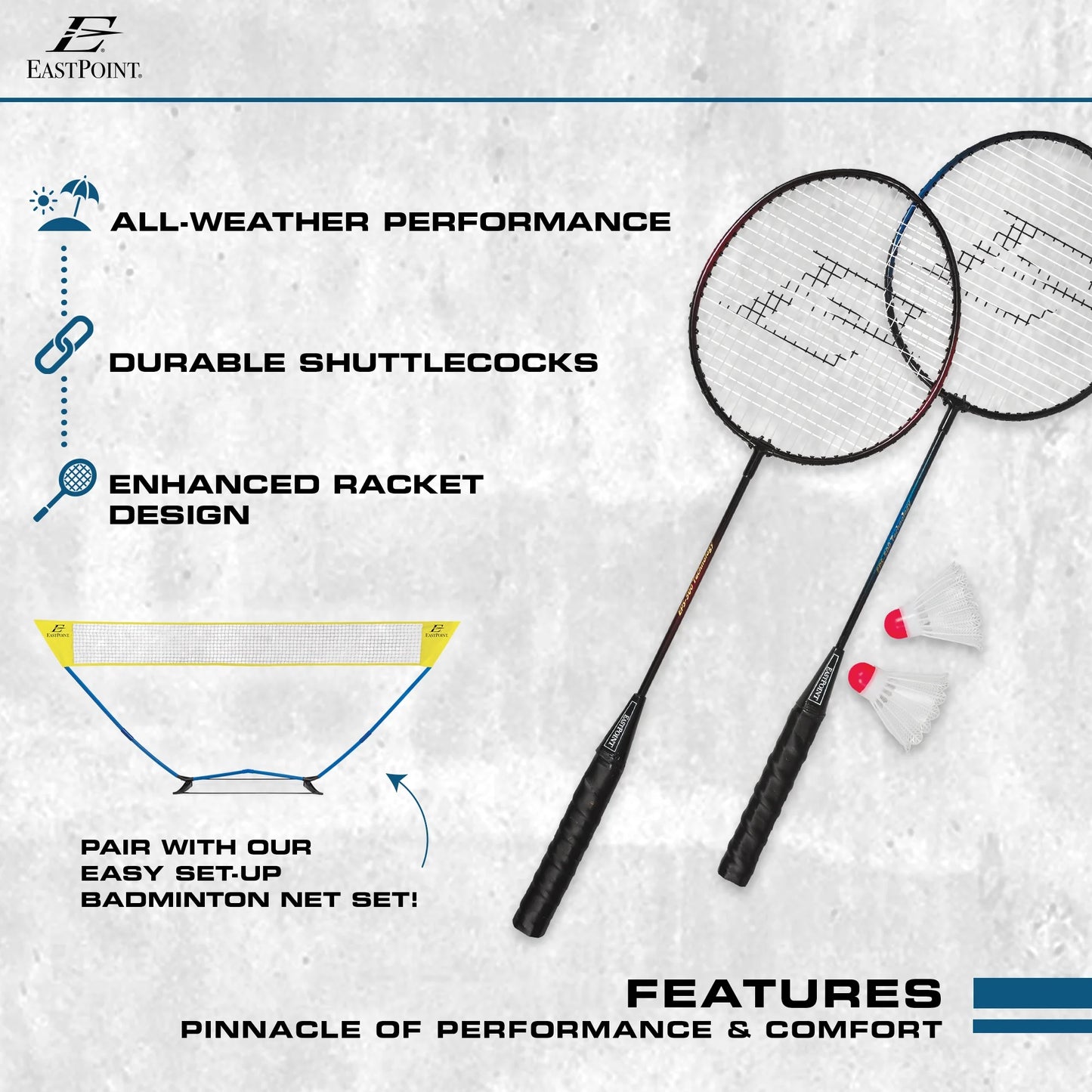 2 Player Badminton Racket Set (2 pack)